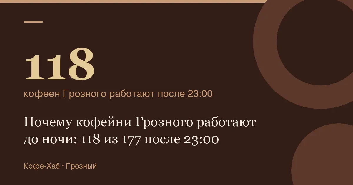 118 — кофеен Грозного работают после 23:00