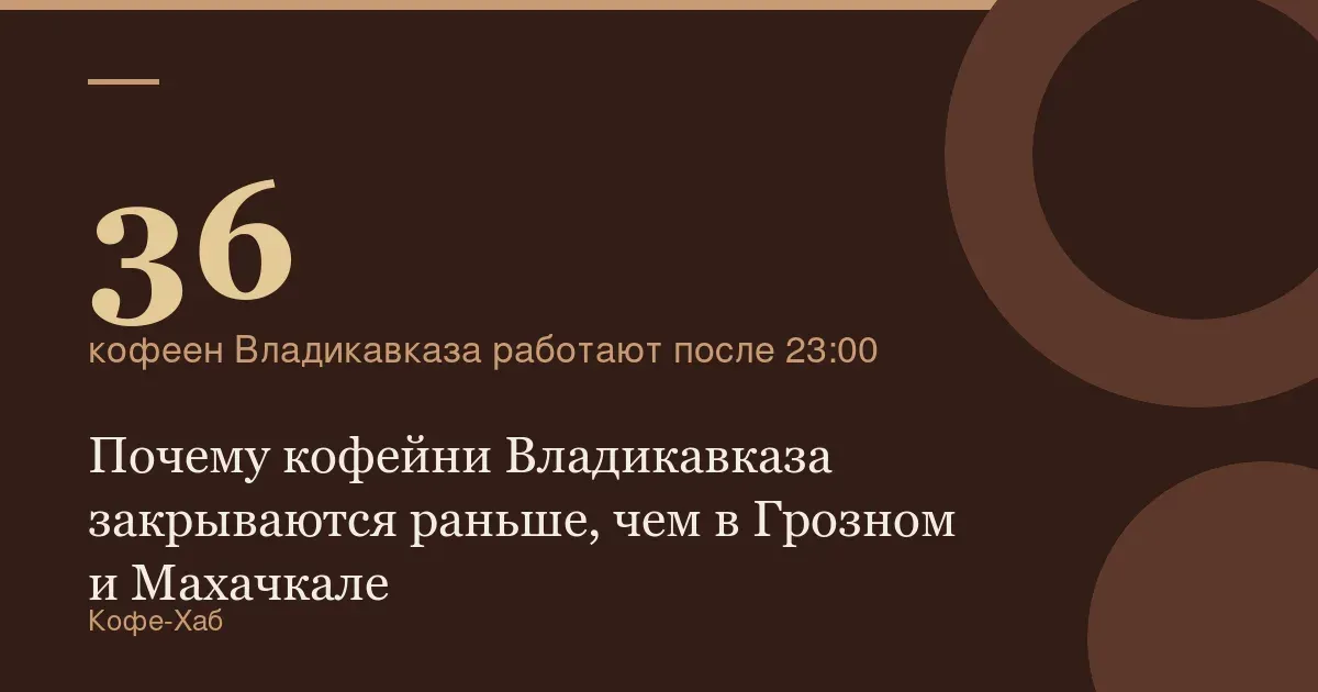 36 — кофеен Владикавказа работают после 23:00