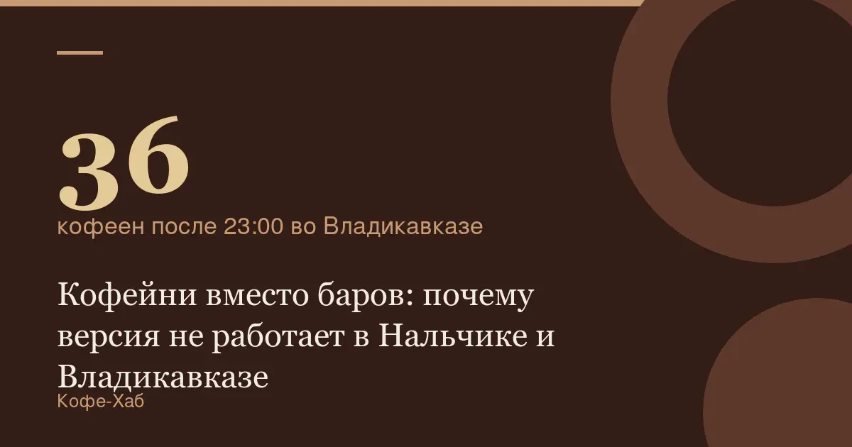 36 — кофеен после 23:00 во Владикавказе